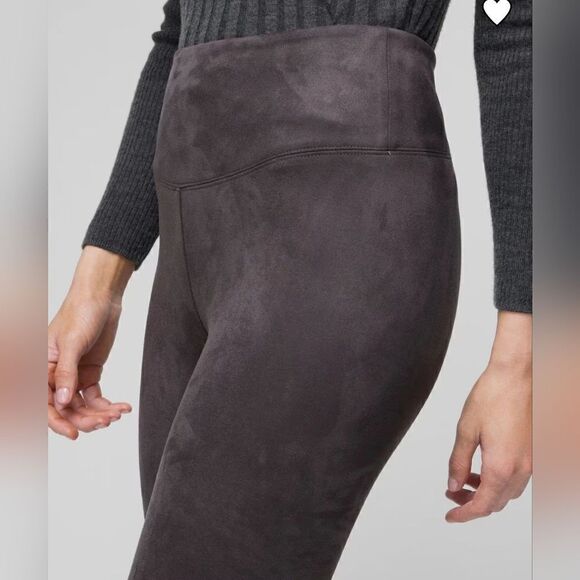 WHBM grey smoke runway leggings faux suede - Picture 2 of 13